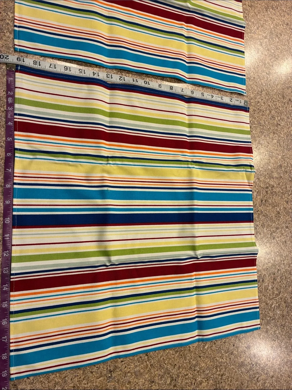 Longaberger Sunny Day Stripe Napkins Blue Yellow WITH IMPERFECTIONS SMELLS MUSTY